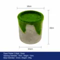 Flocked paper pulp flower pot with artificial moss, 10cm diameter pot for succulents. - Pulp Model C-Flocked