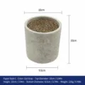 Paper pulp flower pot for succulent plants, round grey greyish grey pot interior soil display. - Pulp Model C-Earthenware Color