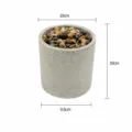 Grey cylindrical pulp flower pot with decorative stones, compact size for succulent plants. - Pulp Model C-Stone