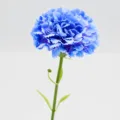Oeillet artificiel bleu simple tête fausse fleur en soie pour déco de table à la maison. - Bleu