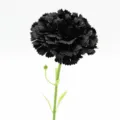 Œillet artificiel noir à tige courte simple fleur en soie pour décoration de table - Noir