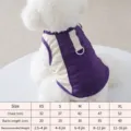 Breathable mesh dog vest summer pet clothes with size chart and D-ring, purple XS-XL. - XS / Purple