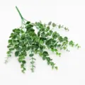 Artificial eucalyptus leaf green plastic plant bunch for home decor and floral arrangement. - White