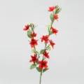 Ramo di fiore di gelsomino artificiale rosso con 2 punte per decorazione casa nozze - Rosso