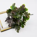 Artificial Monstera leaves bundle for wedding decor, green plastic fake plant floral arrangement. - Red