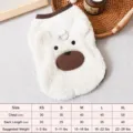Cute winter warm pet dog fleece vest with cute bear embroidery, soft and comfortable for small dogs. - XS / Off White