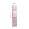 Pet grooming comb with metal teeth and pink handle, size 12.2x2.5cm for dogs and cats. - S / Pink