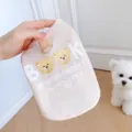 Cute summer pet dog vest for small dogs breathable waffle fabric with sweet bear print top. - S / Khaki