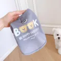 Cute bear print dog vest summer pet clothing breathable small dogs apparel grey pet shirt - S / Gray
