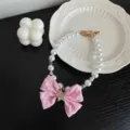 Haustier Perlenkette Rosa Schleife Stern Anhänger Katze Halsband Süsse Prinzessin Stil Zubehör - S / Sakura Rosa