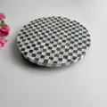 Handmade round shell mosaic placemat with checkerboard pattern, elegant home decor tray - Checkerboard Turntable 30cm
