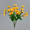 Bouquet de tournesol artificiel fleur de soie décoration d'intérieur 7 fourches 22 têtes - 7 tiges 22 têtes