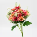 Artificial small daisy bouquet pink floral home rustic decor picnic photo props fake flowers - Red