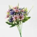 Artificial small wild daisy bouquet purple fake flowers for home decor rustic photography props - Purple