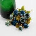 Artificial rose flower bouquet blue fake flowers for home decor wedding photography props - Blue
