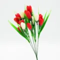Bouquet di fiori artificiali rosso e bianco per decorazioni casa matrimonio sku art - Rosso