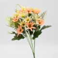 Artificial small daisy flower bouquet, fresh home decor pastoral style photo props. - Champagne
