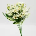 Artificial small daisy flower bouquet fake floral rustic home decor table centerpiece. - Cream