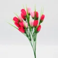 Bouquet di fiori artificiali di tulipani composizione floreale casa soggiorno decorazione nozze - Rosso rosa