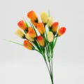 Bouquet di fiori artificiali bicolori finti fiori per decorazione casa matrimonio vetrina - Rosso Tramonto