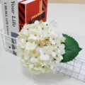 Hortensia blanca artificial de tallo unico flor de seda para boda fiesta decoracion - Blanco Otoño