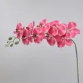 Dark pink 9-heads artificial Phalaenopsis orchid single branch for wedding party and home decor. - Height Approx. 95cm / Deep Pink