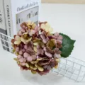 Rama única de hortensia artificial flor falsa vintage arreglo floral de boda. - Rosa Púrpura