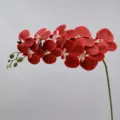 9-Head Artificial Phalaenopsis Orchid Red Single Branch Flower for Home Wedding Decor - Height Approx. 95cm / Red