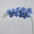 Single branch blue phalaenopsis artificial flower, 9-head orchid for wedding party decor. - Height Approx. 95cm / Glazed Blue