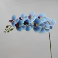 Artificial Phalaenopsis Orchid Light Blue 9 Heads Single Branch Flower for Home Decor - Height Approx. 95cm / Light Blue