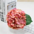 Cabeza de flor de hortensia artificial vintage otoño color seda boda decoración - Rosa rojo