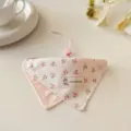 Cute floral pet bandana pink puppy triangle bib adjustable collar for small dogs and cats - Pink Floral
