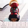 Pet dog winter clothes four-leg warm cotton jumpsuit for teddy, size chart included. - S / Red