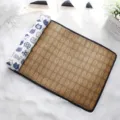 Tappetino rinfrescante in rattan per animali con cuscino gatto, comodo tappeto per cani e gatti. - S (28x38cm) / Stile giapponese bianco