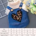 Cute autumn dog overall dress with striped sweater, perfect for small puppy daily wear. - XS / Blue