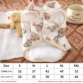 Thickened warm pet winter vest with cute bear print, soft plush lining, stylish puppy clothes. - 2XL / Beige