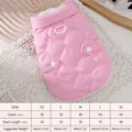 Pink quilted pet vest for cats and dogs, warm winter two-leg apparel with traction ring size XS-XL - XS / Pink