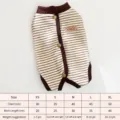 Cute striped dog four-leg clothes pet winter warm jumpsuit with snap buttons for puppies. - XS / Yellow