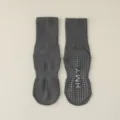 Women's Grey Mid-Calf Yoga Grip Socks, Non-Slip Cotton Pilates & Fitness Socks - One Size / Dark Gray