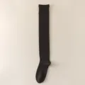 Schwarze wollene Overknee Wintersocken, dicke warme lange Oberschenkelstrümpfe für Damen. - Einheitsgröße / Kaffeebraun