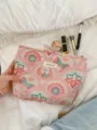 Große kapazität blumen schmetterling kosmetiktasche tragbare gewebte make-up tasche reise - L / Rosa Schmetterling Kranich