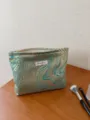 Teal and gold jacquard cosmetic bag, stylish large capacity travel makeup pouch for daily use. - L / Light Green Ocean