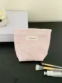 Embossed pink makeup bag large capacity portable toiletry pouch travel cosmetic organizer bag - S / Pink