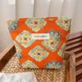 Ethnic style portable large capacity makeup bag cosmetic storage travel pouch with label - Ethnic / S