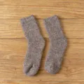 Warme dicke Herren Wollsocken fur den Winter, kuschelige Thermostrick Socken in Braun meliert. - Einheitsgröße / Kaffeebraun