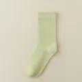 Calzini slouch a metà polpaccio tinta unita da donna verde chiaro, cotone morbido e comodo - Taglia unica / Verde
