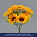 Bouquet de tournesols artificiels pour décoration de maison, 7 têtes de fausses fleurs - 7 branches et 7 grandes têtes