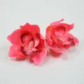 Artificial orchid flower heads fake silk flowers for DIY wedding decor floral arrangement hat 10pc - Deep Pink
