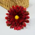 Artificial chrysanthemum flower head fake daisy for home decor floral arrangement craft - Diameter Approx 14.5cm / Red