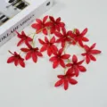 Artificial red orchid flower vines for DIY hair accessories headwear garlands home floral decor - Red